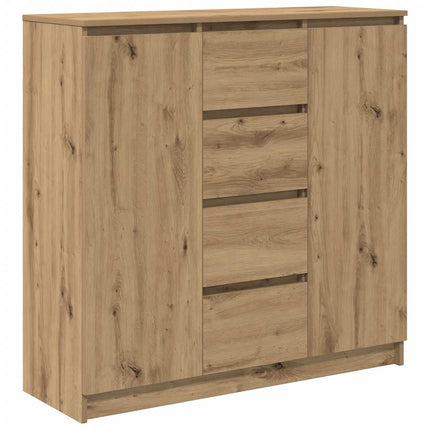 Skänk med lådor hantverksmässig ek 100,5x35x98,5 cm