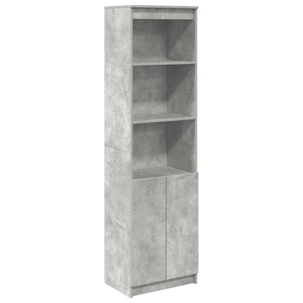 Highboard betong grå 50x35x180 cm konstruerat trä