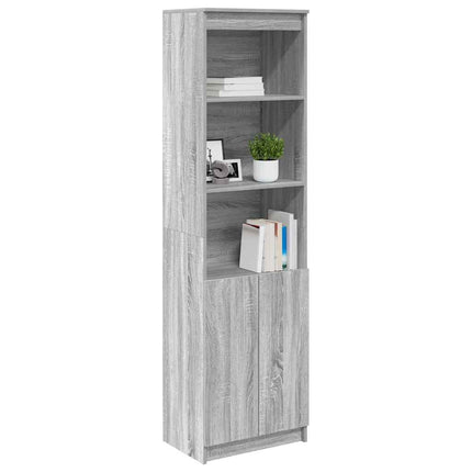 Highboard grå sonoma 50x35x180 cm konstruerat trä
