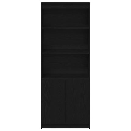 Highboard svart ek 70x35x180 cm konstruerat trä
