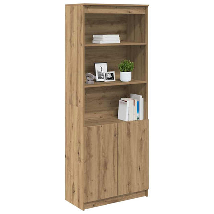 Highboard hantverksmässig ek 70x35x180 cm konstruerat trä