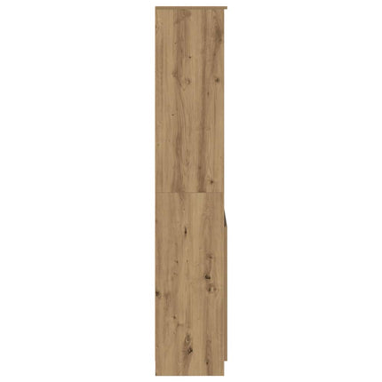 Highboard hantverksmässig ek 70x35x180 cm konstruerat trä