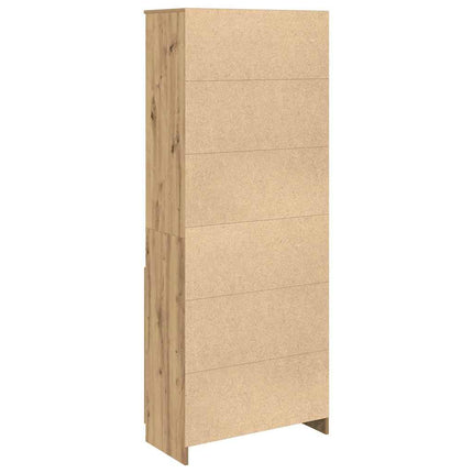 Highboard hantverksmässig ek 70x35x180 cm konstruerat trä