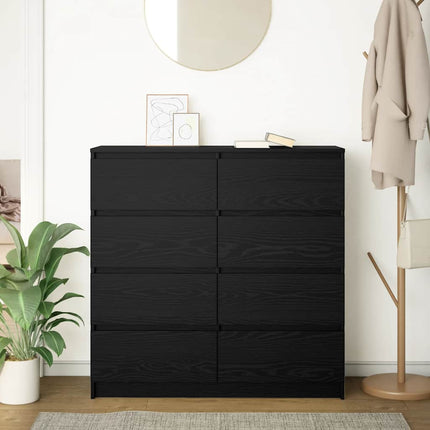 Skänk svart ek 100x35x99 cm konstruerat trä