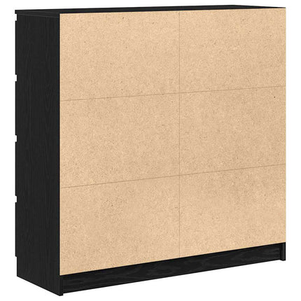 Skänk svart ek 100x35x99 cm konstruerat trä