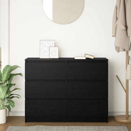 Skänk svart ek 100x35x76 cm konstruerat trä