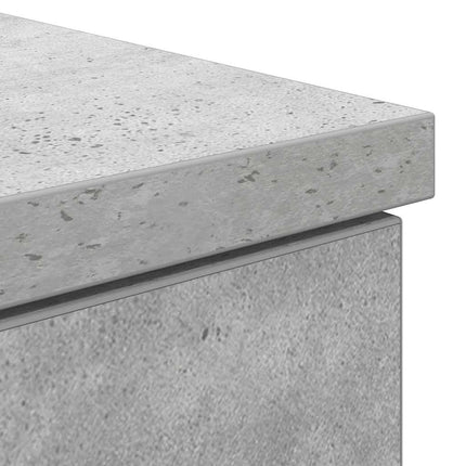 Skrivbord med låda Betonggrå 140 x 49 x 76 cm Konstruerat trä
