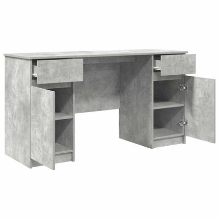 Skrivbord med låda Betonggrå 140 x 49 x 76 cm Konstruerat trä