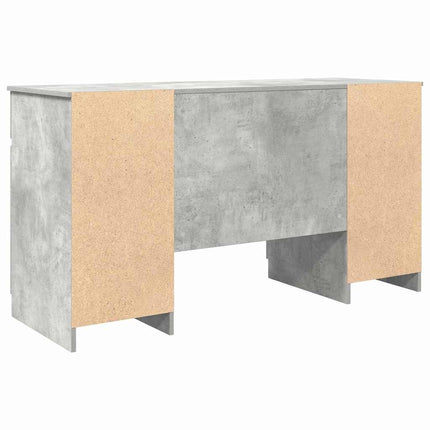 Skrivbord med låda Betonggrå 140 x 49 x 76 cm Konstruerat trä