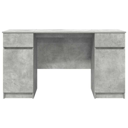 Skrivbord med låda Betonggrå 140 x 49 x 76 cm Konstruerat trä