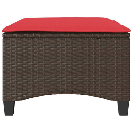 Trädgårdspallar med dynor 2 st, brun 55x55x36 cm konstrotting