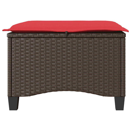 Trädgårdspallar med dynor 2 st, brun 55x55x36 cm konstrotting