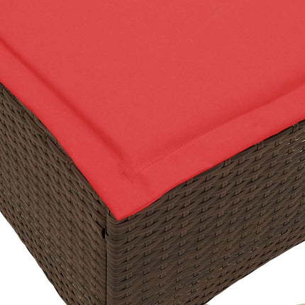 Trädgårdspallar med dynor 2 st, brun 55x55x36 cm konstrotting