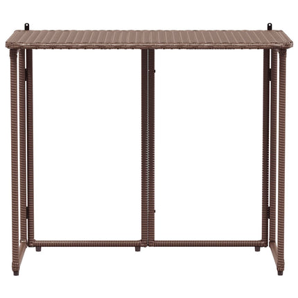 Hopfällbart trädgårdsbord brun 90x51x75 cm konstrotting