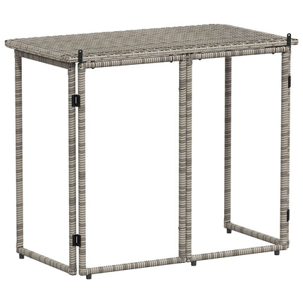 Hopfällbart trädgårdsbord grå 90x51x75 cm konstrotting