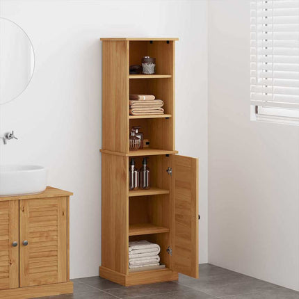 Badrumsmöbelset VIGO 2 pcs Brun och honungsgul Massiv furu