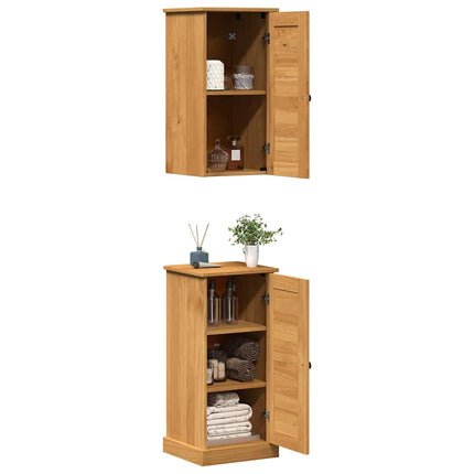 Badrumsmöbelset VIGO 2 pcs Brun och honungsgul Massiv furu