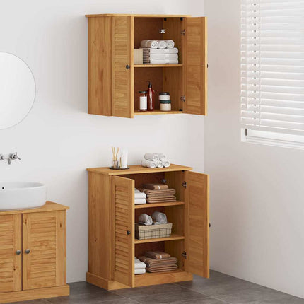 Badrumsmöbelset med hylla VIGO 2 pcs Brun och honungsgul