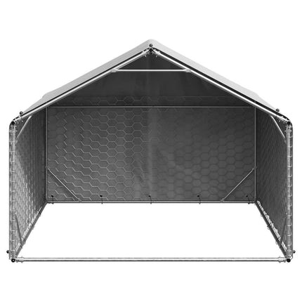 Hundkoja utomhus med överdrag 2x2x1,5 m galvaniserat stål