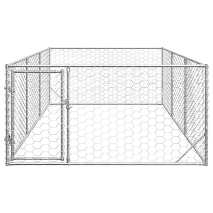 Hundkoja utomhus med dörr 2x4x1 m galvaniserat stål