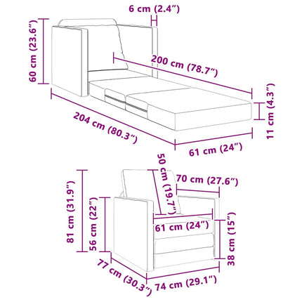 Soffsäng Svart 74 x 77 x 81 cm Sammet