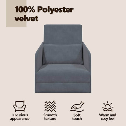 Soffsäng Mörkgrå 65 x 80 x 83 cm Sammet
