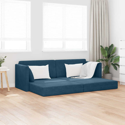 Golvbäddsoffa Blå 213 x 70 x 77 cm Sammet