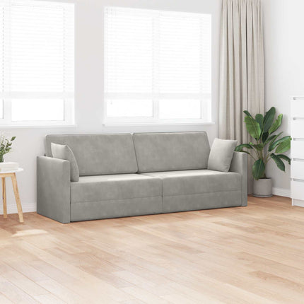 Golvbäddsoffa Ljusgrå 213 x 70 x 77 cm Sammet