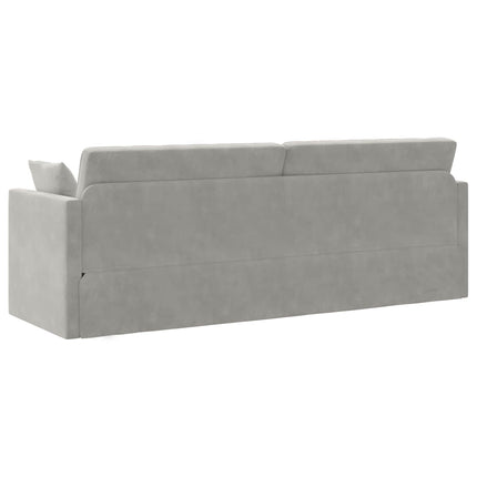 Golvbäddsoffa Ljusgrå 213 x 70 x 77 cm Sammet