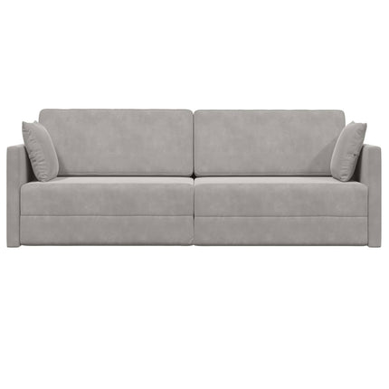 Golvbäddsoffa Ljusgrå 213 x 70 x 77 cm Sammet