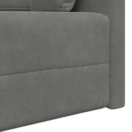 Golvbäddsoffa Mörkgrå 213 x 70 x 77 cm Sammet