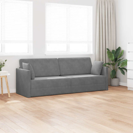 Golvbäddsoffa Mörkgrå 213 x 70 x 77 cm Sammet