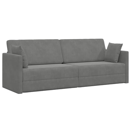 Golvbäddsoffa Mörkgrå 213 x 70 x 77 cm Sammet