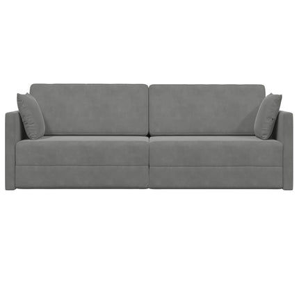 Golvbäddsoffa Mörkgrå 213 x 70 x 77 cm Sammet
