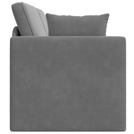 Golvbäddsoffa Mörkgrå 213 x 70 x 77 cm Sammet