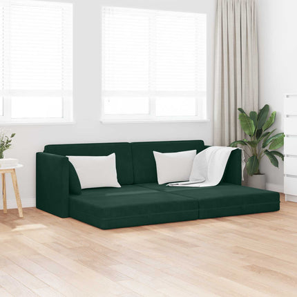 Golvbäddsoffa Mörkgrön 213 x 70 x 77 cm Sammet