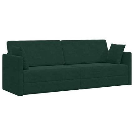 Golvbäddsoffa Mörkgrön 213 x 70 x 77 cm Sammet