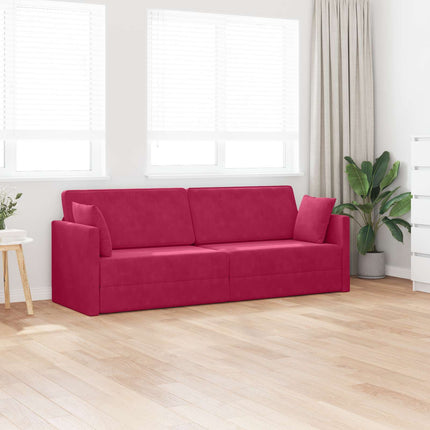 Golvbäddsoffa Vinröd 213 x 70 x 77 cm Sammet