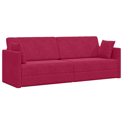 Golvbäddsoffa Vinröd 213 x 70 x 77 cm Sammet