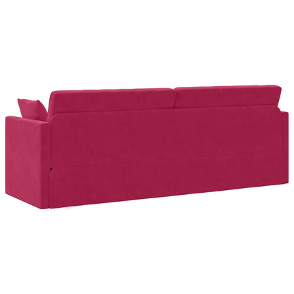 Golvbäddsoffa Vinröd 213 x 70 x 77 cm Sammet