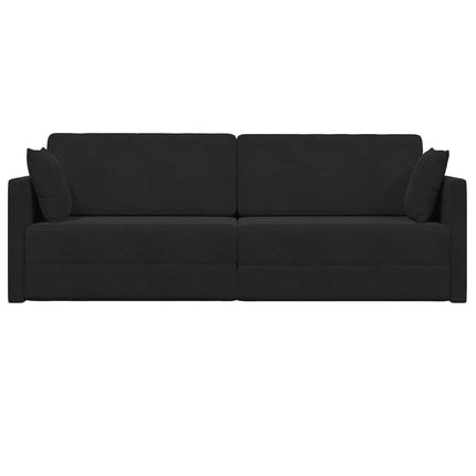 Golvbäddsoffa Svart 213 x 70 x 77 cm Sammet