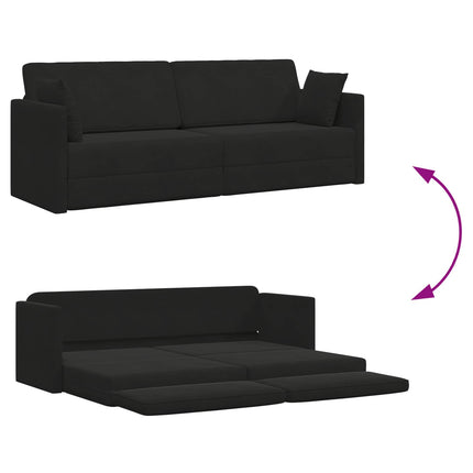 Golvbäddsoffa Svart 213 x 70 x 77 cm Sammet