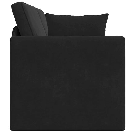 Golvbäddsoffa Svart 213 x 70 x 77 cm Sammet