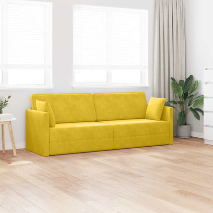 Golvbäddsoffa Gul 213 x 70 x 77 cm Sammet