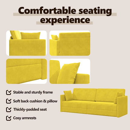 Golvbäddsoffa Gul 213 x 70 x 77 cm Sammet