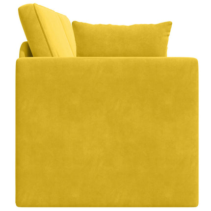 Golvbäddsoffa Gul 213 x 70 x 77 cm Sammet