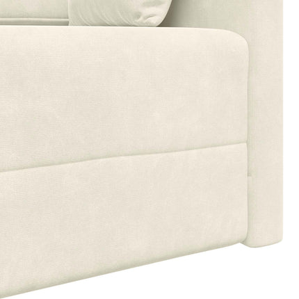 Golvbäddsoffa Kräm 213 x 70 x 77 cm Sammet