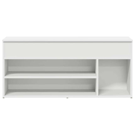 Skobänk vit 102x30,5x45 cm konstruerat trä