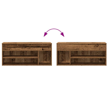 Skobänk gammalt trä 102x30,5x45 cm konstruerat trä