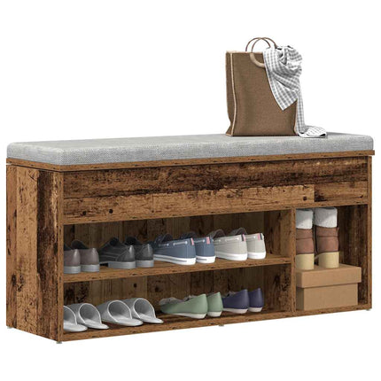 Skobänk gammalt trä 102x30,5x45 cm konstruerat trä